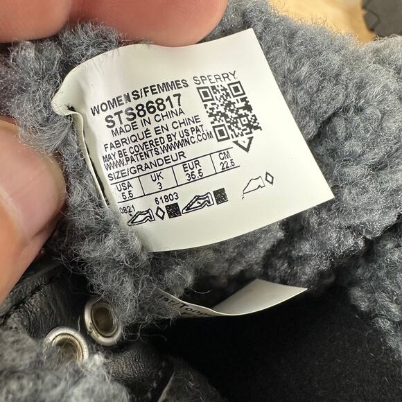 Sperry NWOB Juneau Lace Up Black Winter Boots STS86817 Size 5.5 Waterproof Suede - Picture 7 of 8